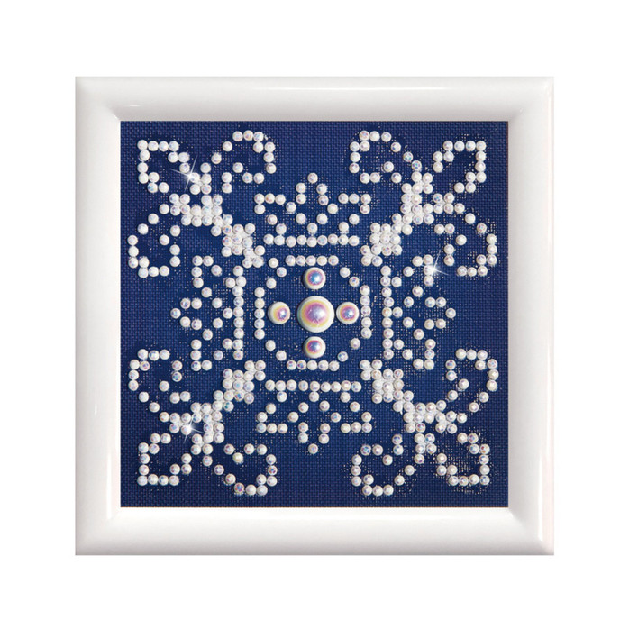 White On Blue - Dimond Painting