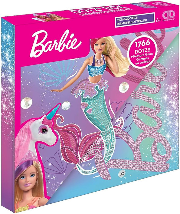 Barbie Mermaid -  28 x 28 cm -  έτοιμο να το κρεμάσεις - Diamond Painting