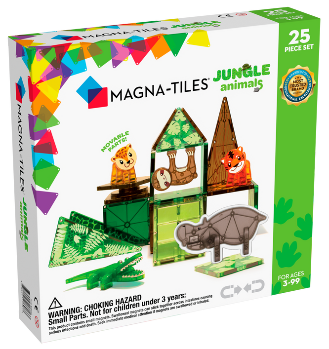 Magna Tiles Ζωάκια της ζούγκλας - Μαγνητικό παιχνίδι 25 τεμαχίων