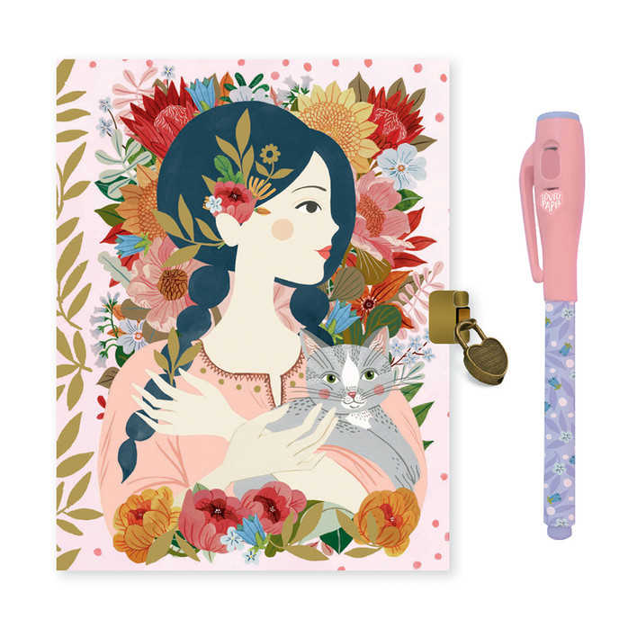Ημερολόγιο Djeco με Κλειδαριά & Μαγικό Στυλό – Secret Notebook Girl & Cat
