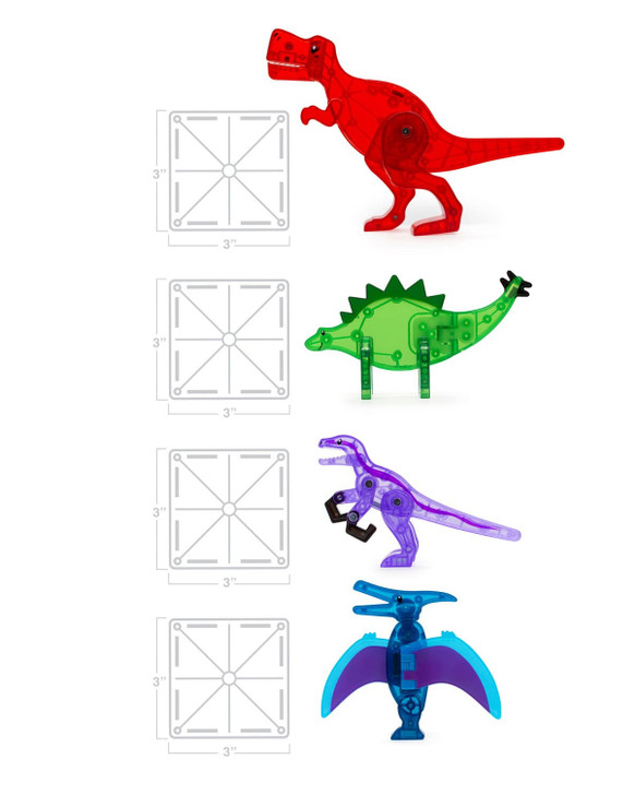 Magna Tiles Dino World - Μαγνητικό παιχνίδι 40 τεμαχίων Δεινόσαυροι
