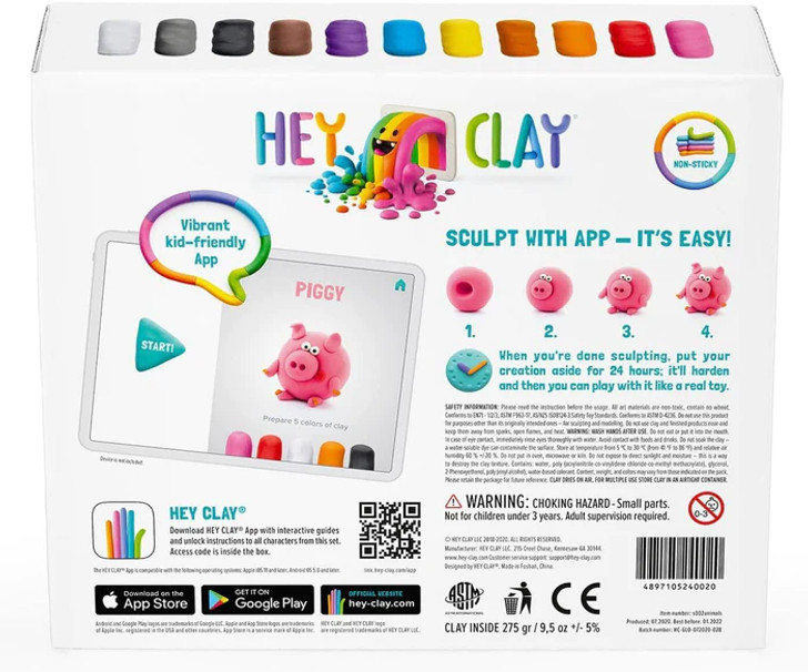 Hey Clay Claymates Set Ζωάκια Πολύχρωμος "Πηλός"