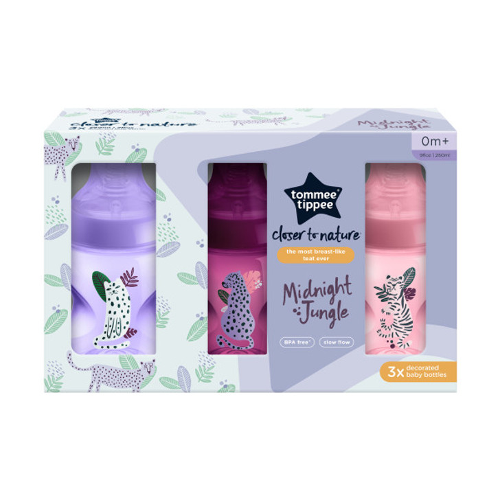Σετ 3 Μπιμπερό Closer to Nature 260ml - Jungle Purple