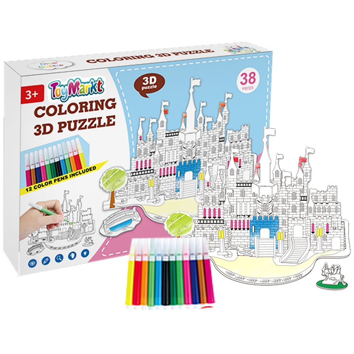 3D πάζλ χρωματισμού - Κάστρο