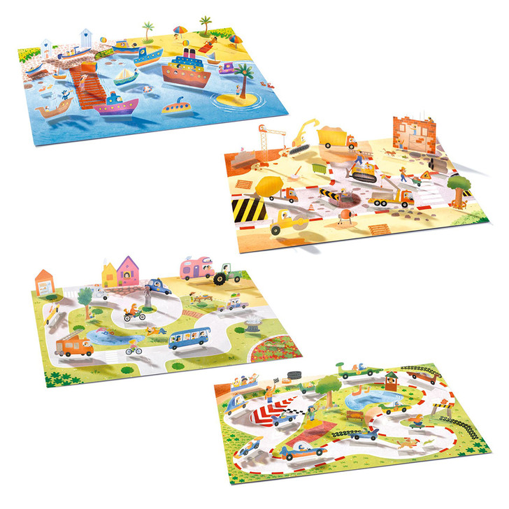 Δημιουργώ 3D εικόνες με αυτοκόλλητα επαναχρησιμοποιούμενα "Οχήματα"