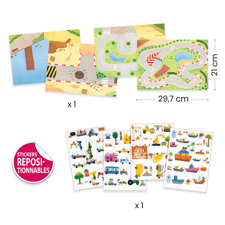 Δημιουργώ 3D εικόνες με αυτοκόλλητα επαναχρησιμοποιούμενα "Οχήματα"