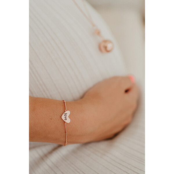 Σετ Bola μελωδικό Μενταγιόν εγκυμοσύνης και βραχιόλι -Gold mum/baby