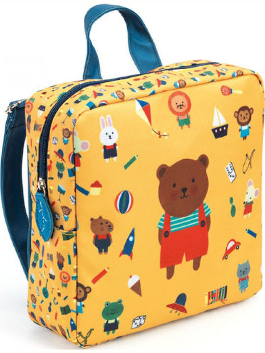 Djeco Bear Backpack Σχολική Τσάντα Πλάτης Νηπιαγωγείου Κίτρινη