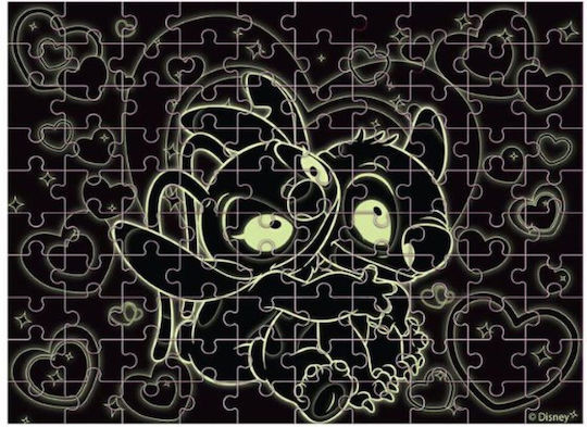 Παιδικό Puzzle Χρωματισμού Stitch Glow in the Dark 100 Κομμάτια Luna
