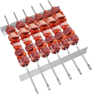 Armo® 6 x BBQ Skewers with BBQ Skewer Rack