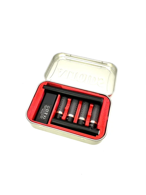 Kush Kitteh Epuffer Snap custom 3D-printed pocket travel case and metal tin organizer showing the open layout.