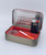 Kush Kitteh 3D-printed Altoids tin stash box organizer insert inside a classic metal tin, showcasing a complete travel dugout setup with a mini lighter and pipe.