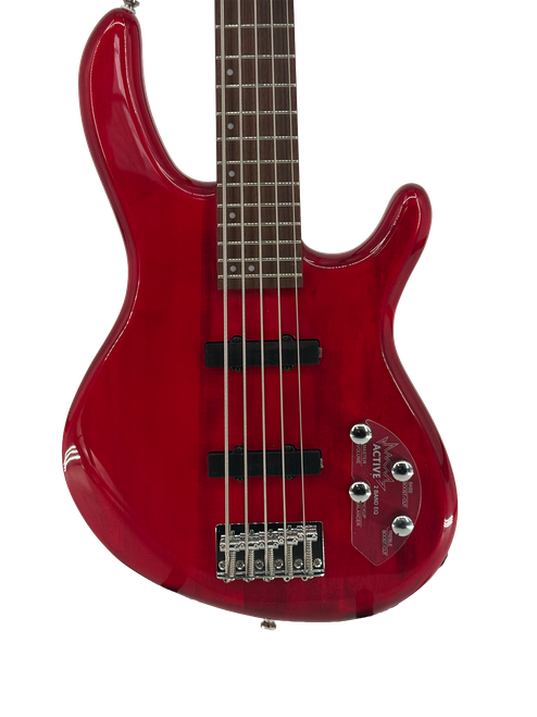 Cort ACTIONBASSVPLUSTR Action 5 String Bass Guitar Trans Red