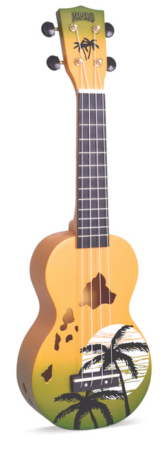 Mahalo MD1-HAGNB Hawaii Soprano Ukulele Green Burst