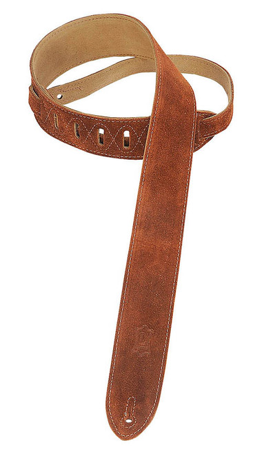 Levy's Suede Guitar Strap – Brown 2" Wide