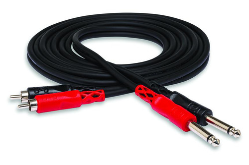 Hosa 2m Stereo Interconnect Dual 1/4 in TS to Dual RCA