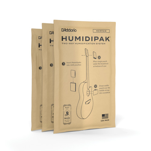 D'Addario Humidipak System Replacement Packets, 3-pack (One Full Replacement)