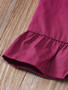 Ruffle Hem Cami Top & Flower Belted Shorts Set