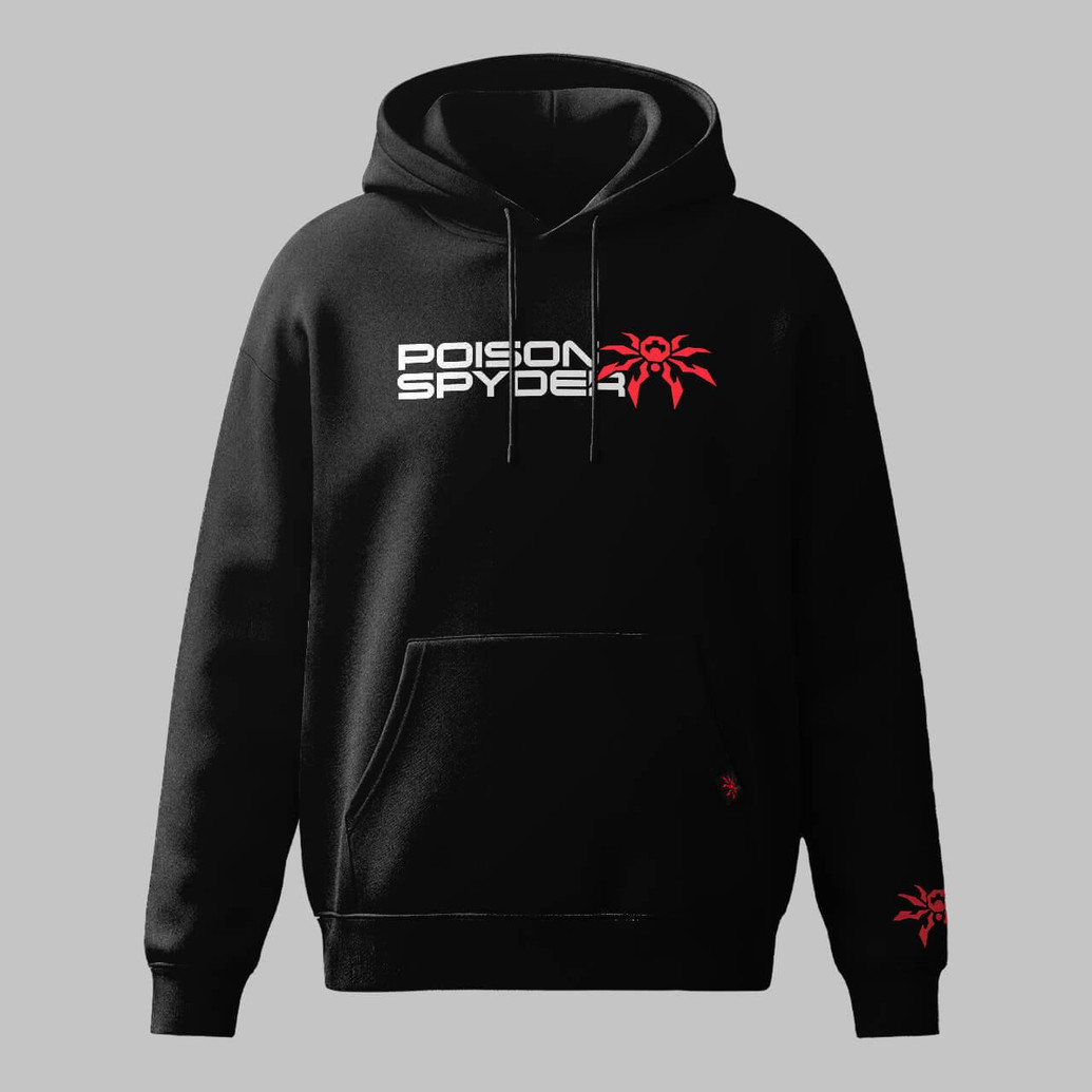 Poison Spyder Stacked Unisex Hoodie - Black 