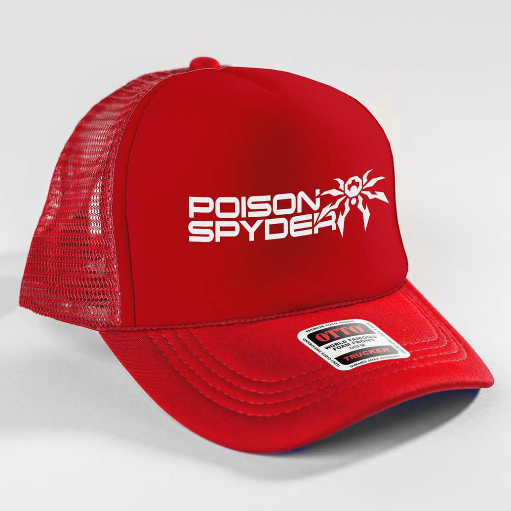 Poison Spyder Stacked Trucker Snapback Hat - Red 