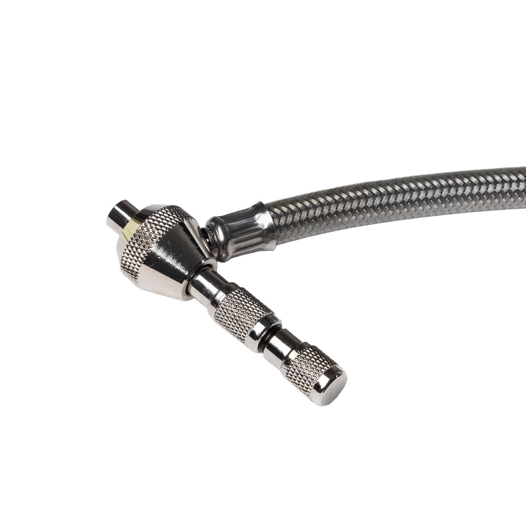 ARB E-Z Deflator Digital Gauge ARB510A, metal digital tire deflator with flexible hose and textured grips for precise air pressure measurement.