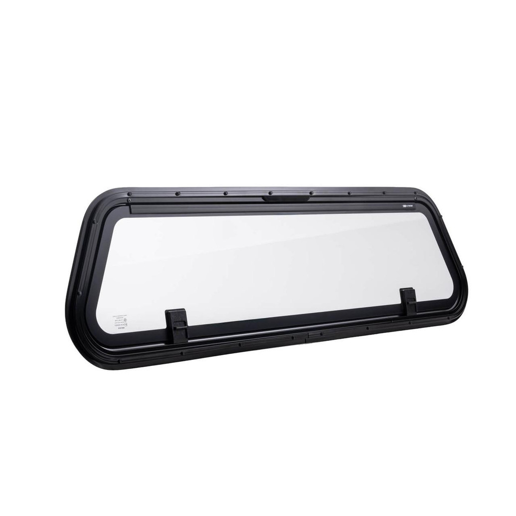 ARB Ascent Lift Up Front Window 6600210SP, automotive side window with black frame and lift-up mechanism.