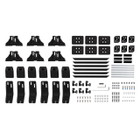 ARB BASE Rack Gutter Mount Kit H2 with 6 Legs, flat packed black mounting components and hardware for vehicle rack installation.
