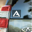 ARB Air Locker Sticker 3x3 inches, vehicle decal displayed on car window.
