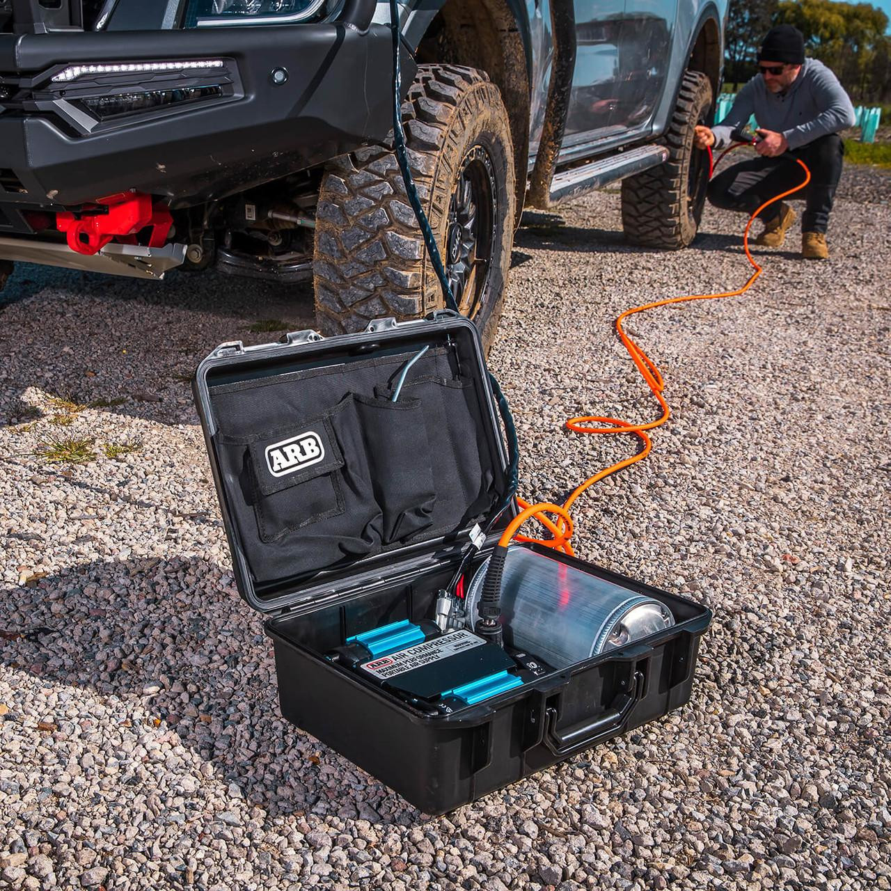 ARB 4x4 Accessories Twin Motor Portable 12V Air Compressor CKMTP12