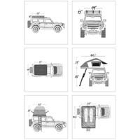 ARB Simpson III Rooftop Tent with Annex Dimensions