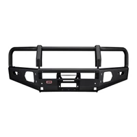 ARB Summit Bumper Kit 3423160K2B, black heavy-duty front bumper with integrated grille guard and winch mount for off-road vehicles.