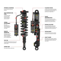 Old Man Emu BP-51 Kit for Toyota 4Runner (2025+), Rear 0 in/0 lb 2230K, automotive suspension system, with shock absorber, remote reservoir, spring, piston shaft, and other components.