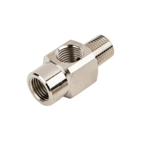 ARB Pump Up Kit, metal air compressor fitting with threaded connectors for inflating and deflating tires.