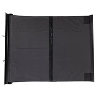 ARB Hard Case Awning with Light, black awning with integrated LED light for outdoor camping and vehicle use.