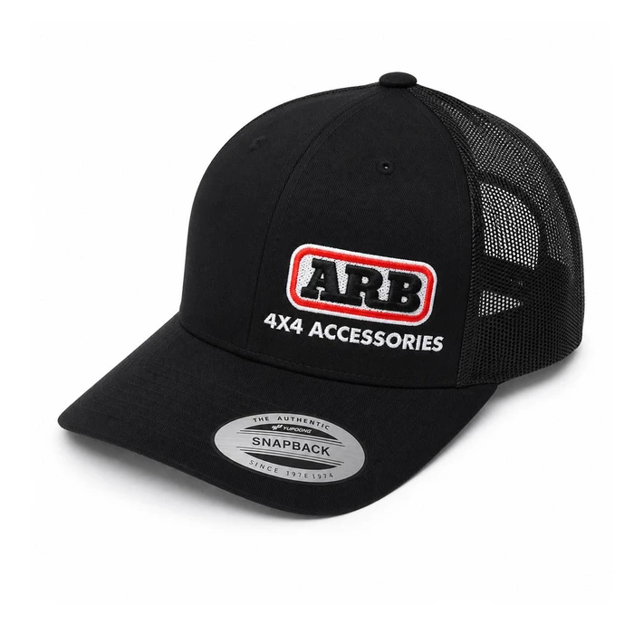 ARB Classic Trucker All Black 6606BB, black trucker cap with embroidered logo and mesh back.