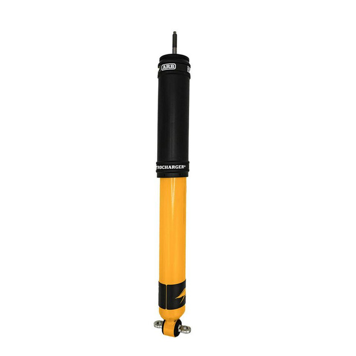 Old Man Emu Nitrocharger Plus Shock Front 63052L, black and yellow shock absorber for vehicle suspension.