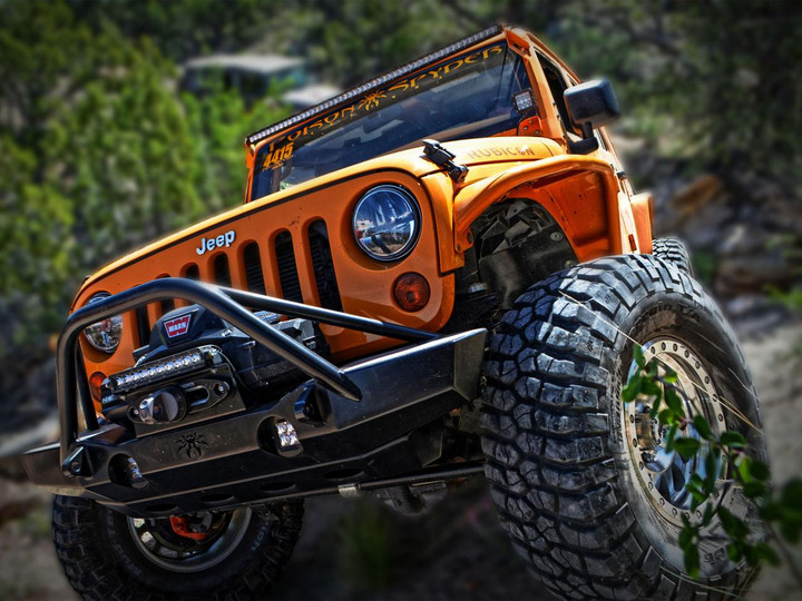 Poison Spyder JK BRAWLER MID FRONT BUMPER - BRAWLER BAR - SHACKLE TABS - BLK 