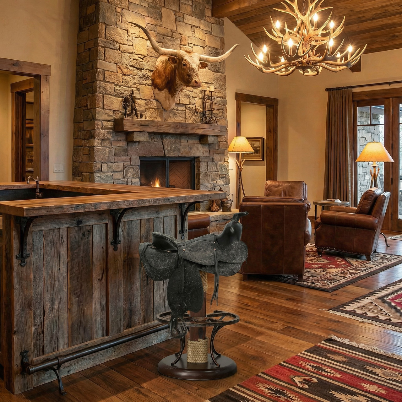 New Saddle Bar Stool - World of Decor