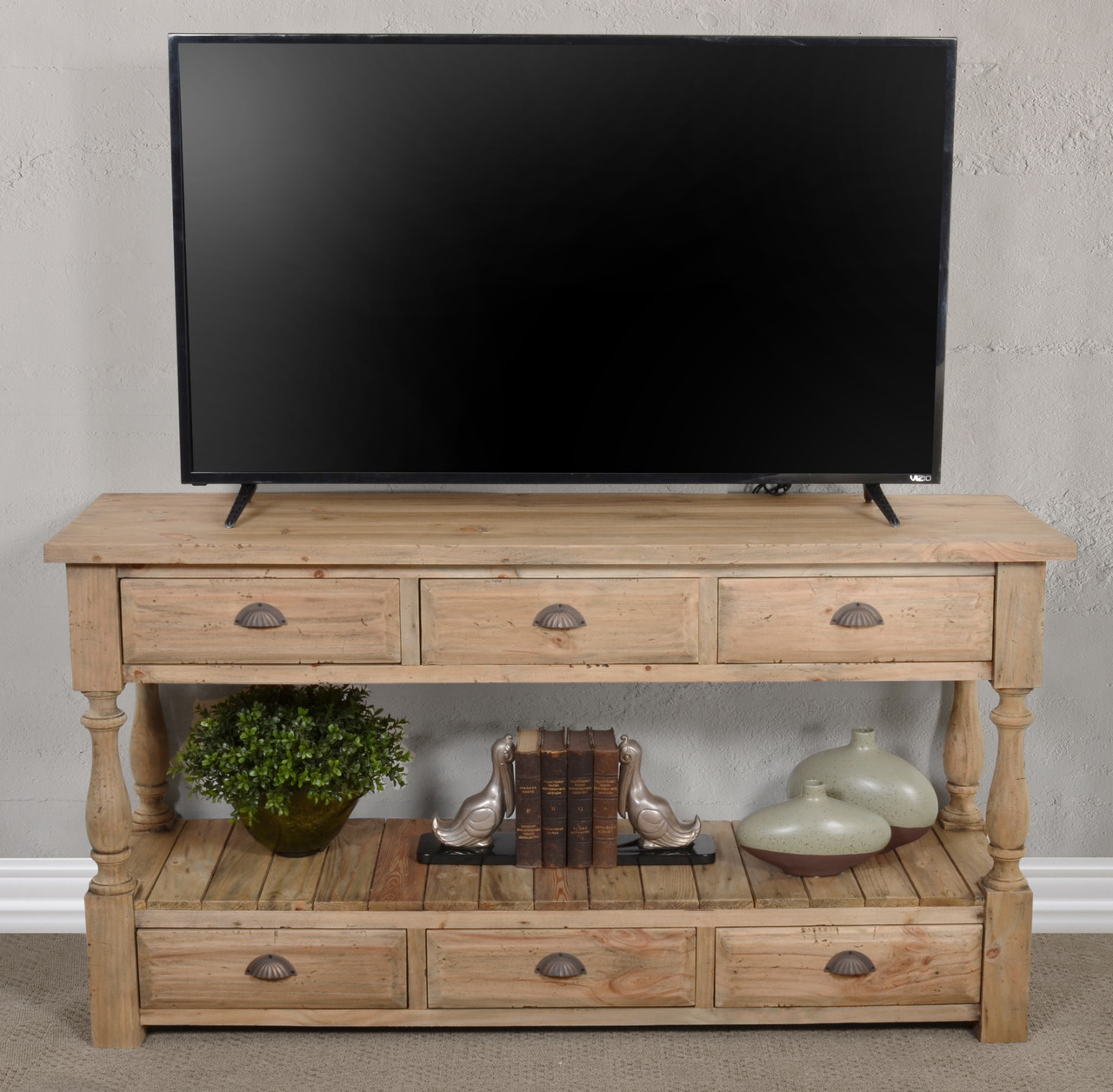 Farmhouse 6 drawer Console Table - World of Decor
