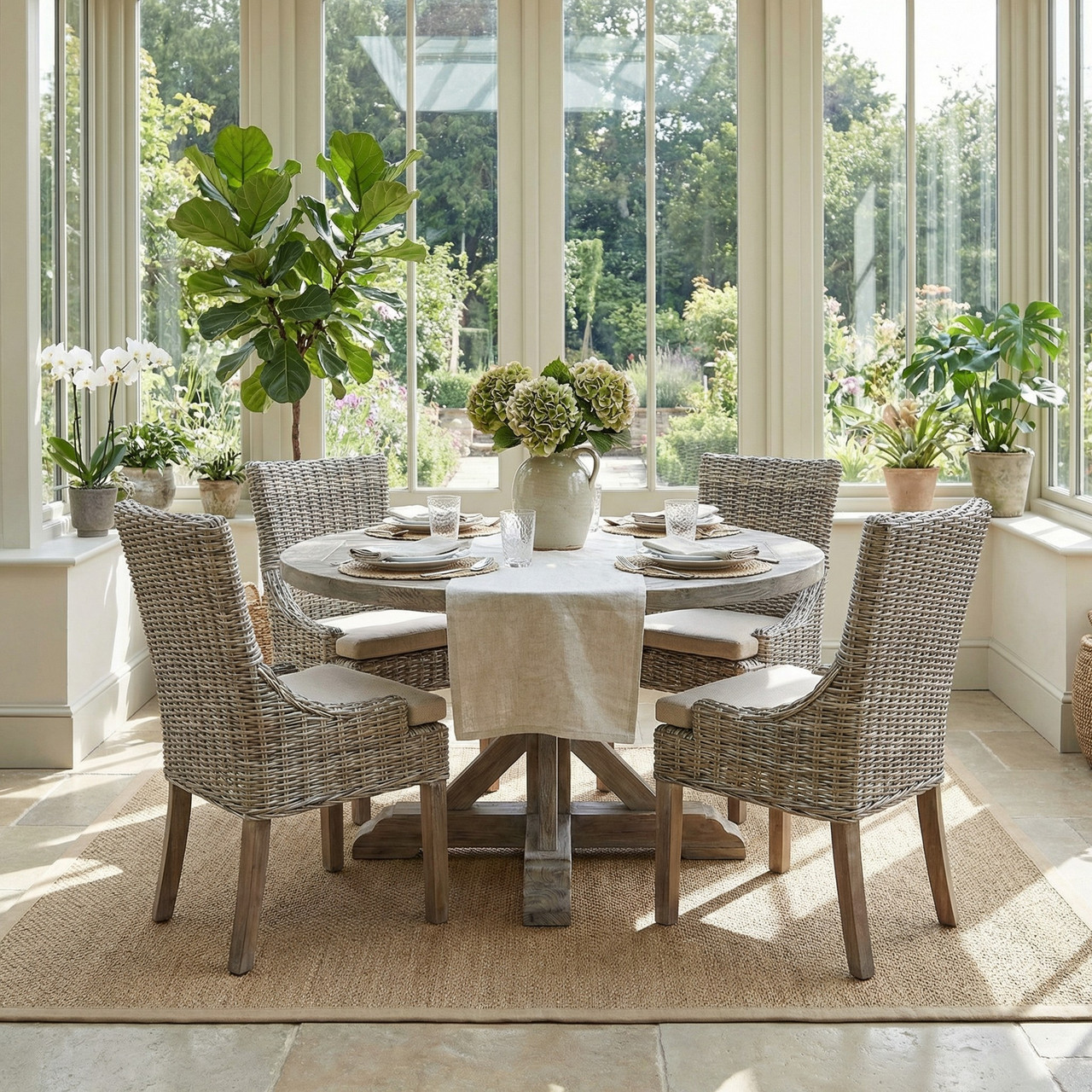 Alfresco Dining Chair Kuba Weave Savannah Wash - World of Decor