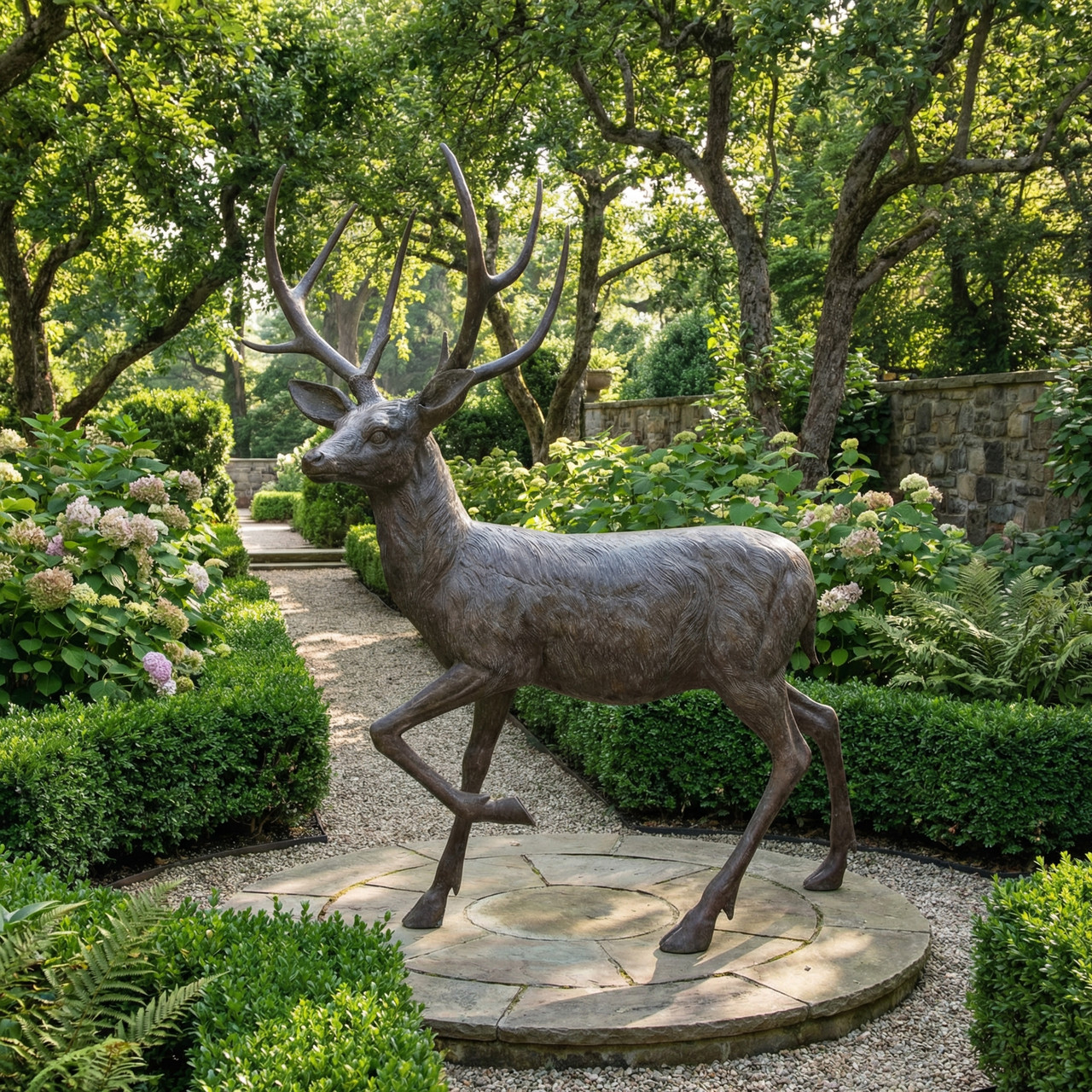 置物 USmadehorsestatue Bronze Buck Standing 62 Inches Long - World of Decor