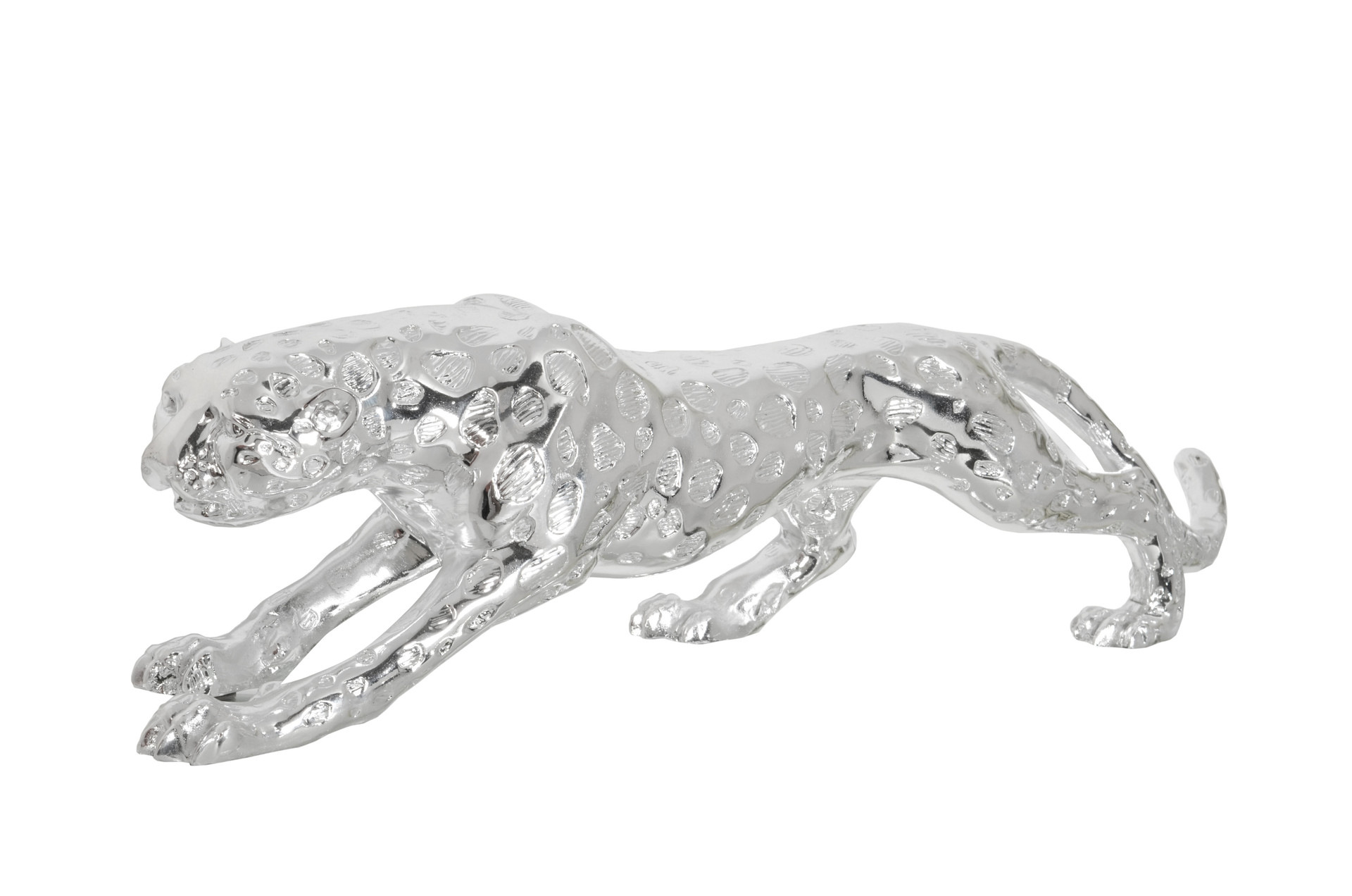 Standing Silver Leopard Large 31 Inches Long - World of Decor