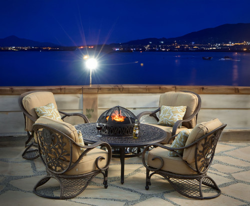 Grand Bonaire Weave 6 Piece All Inclusive Outdoor Firepit Set (KIT) Grand Bonaire Weave 6 Piece All Inclusive Outdoor Firepit Set (KIT)