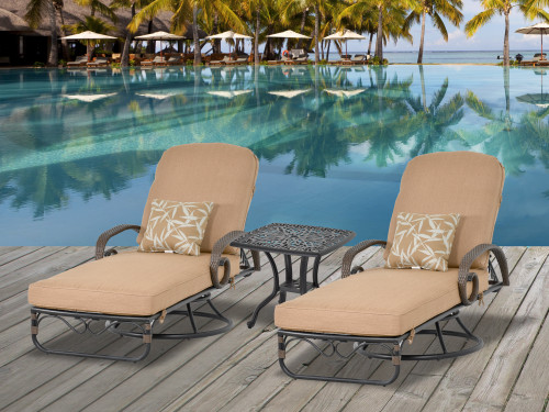 Grand Bonaire Weave Swivel Chaise Lounge Set of 3 Grand Bonaire Weave Swivel Chaise Lounge Set of 3