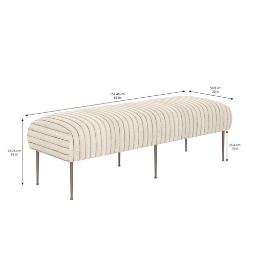Blanc Bed Bench w/ Metal Legs