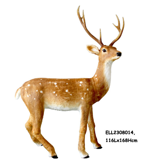 Spotted Deer Standing with Faux Fur 66.7H