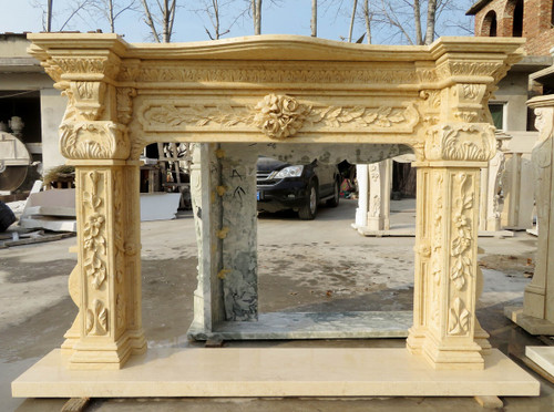 Yellow Stone Marble Mantel (Open 36x48) GE20690