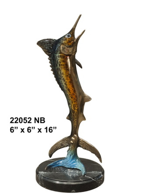 Swordfish on Marble Base  Special Patina