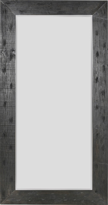 Distressed Smoked Black Wood Leaner Mirror 42Wx 3D x 77.5H