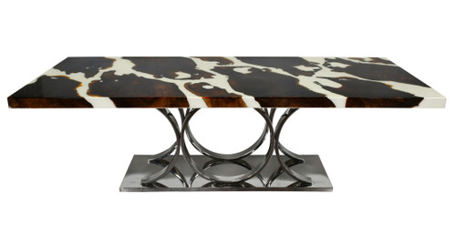 Artistic Teak Floating Table with Stainless base